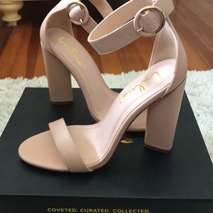 Nude Ankle Strap Heels